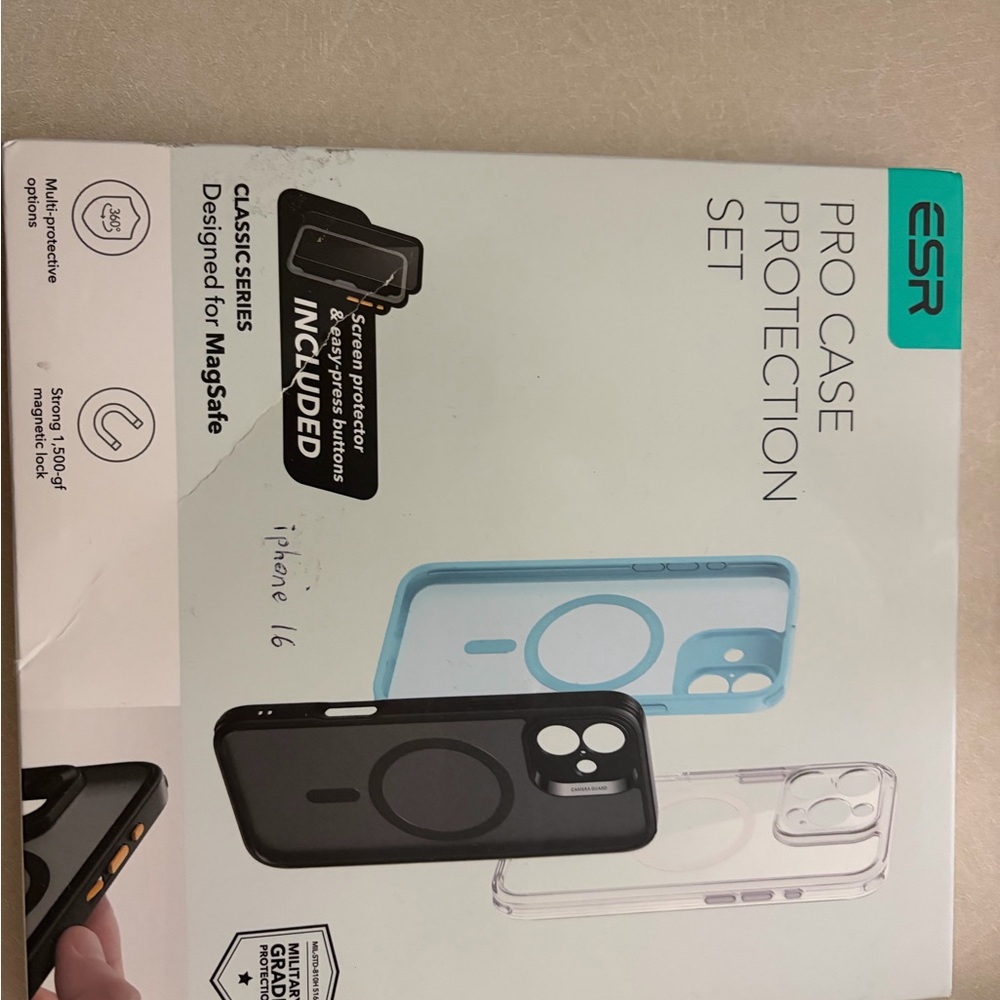 Pro Case Protection Set for iPhone 16 - clear case with screen protecter combo